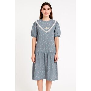 Zoomers x Vintage 80s/90s Cottagecore Floral Prairie Dress